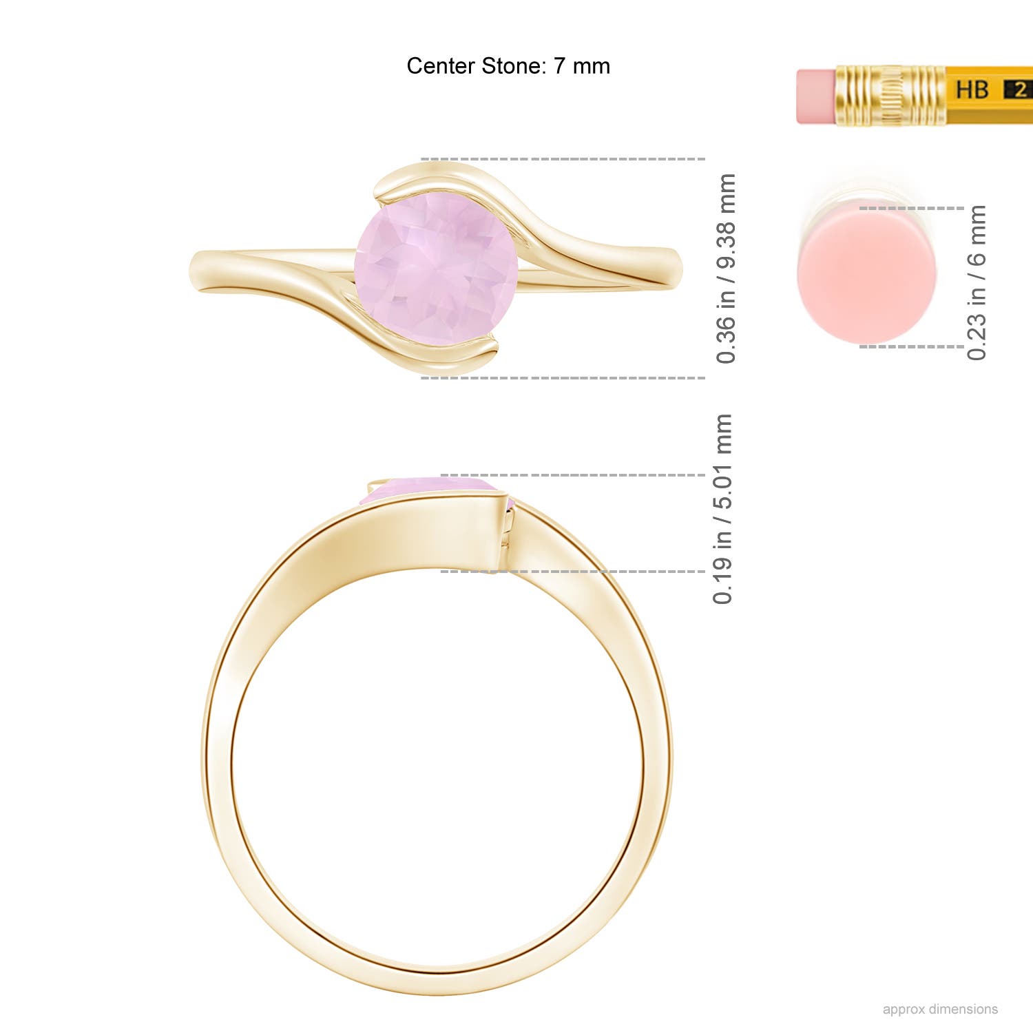 AAA - Rose Quartz / 1.35 CT / 14 KT Yellow Gold