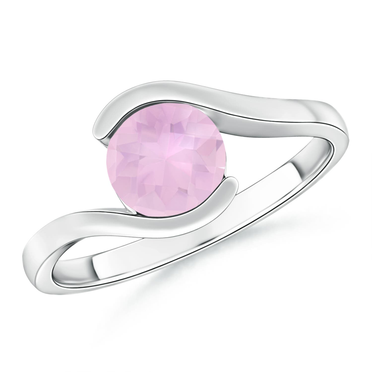 AAAA - Rose Quartz / 1.35 CT / 14 KT White Gold