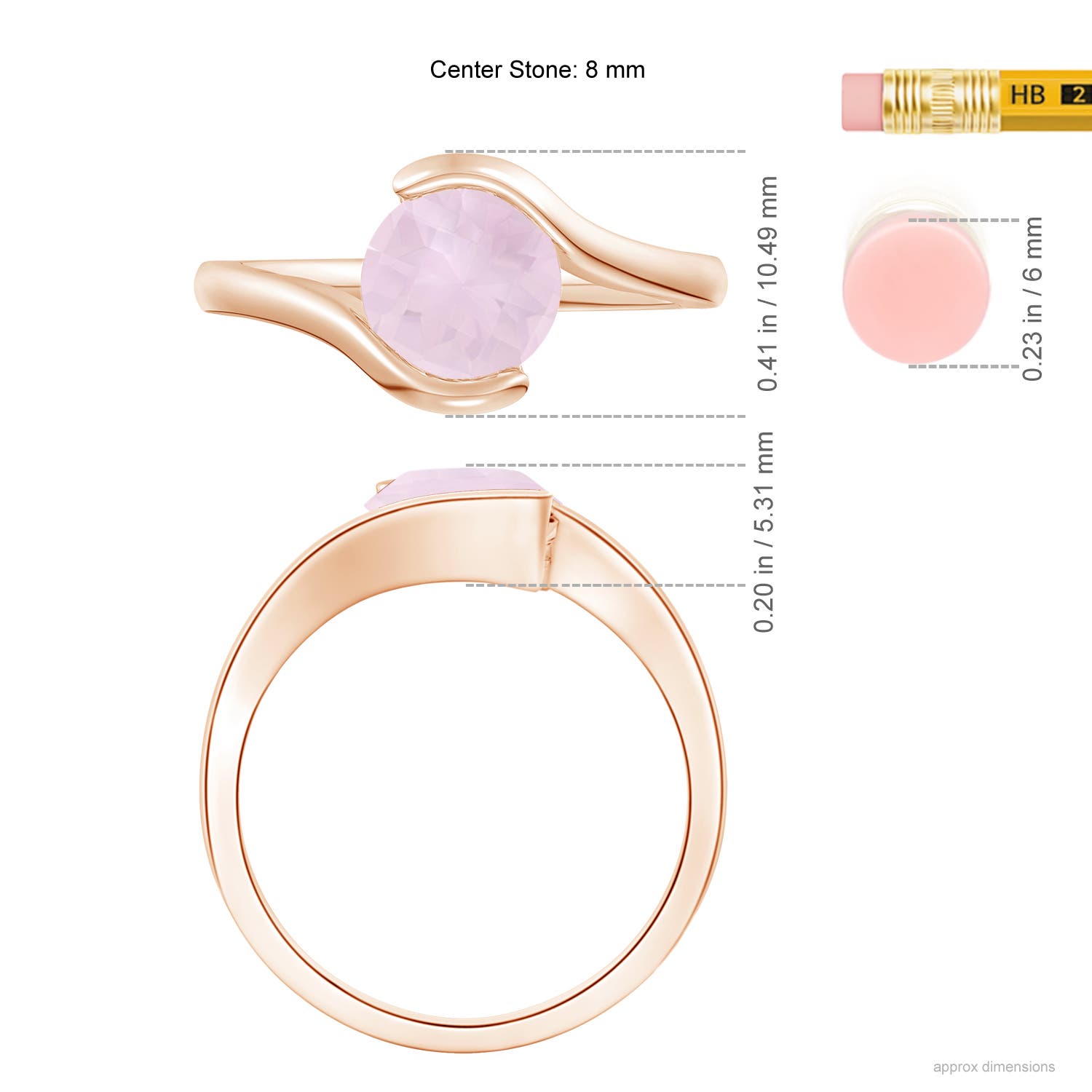 A - Rose Quartz / 1.7 CT / 14 KT Rose Gold