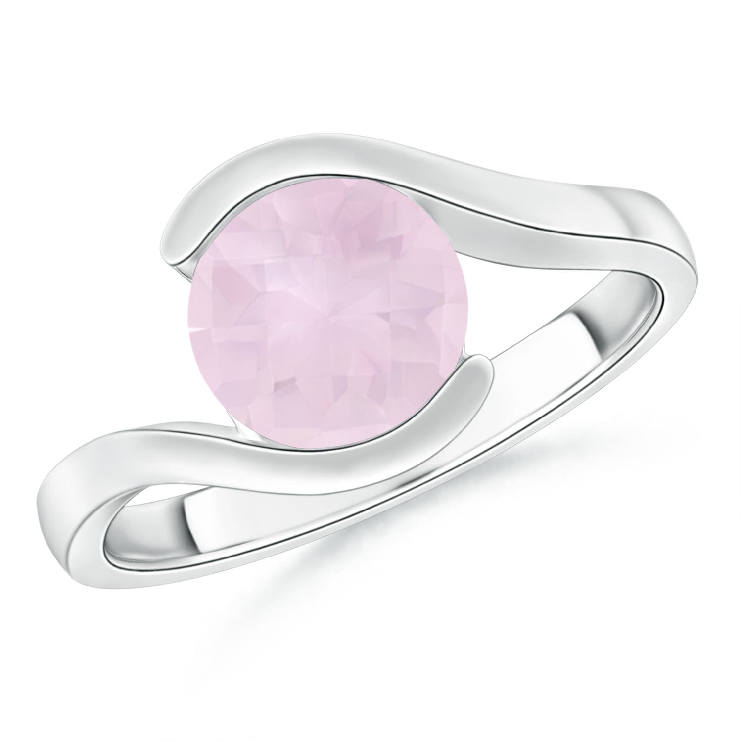 A - Rose Quartz / 1.7 CT / 14 KT White Gold