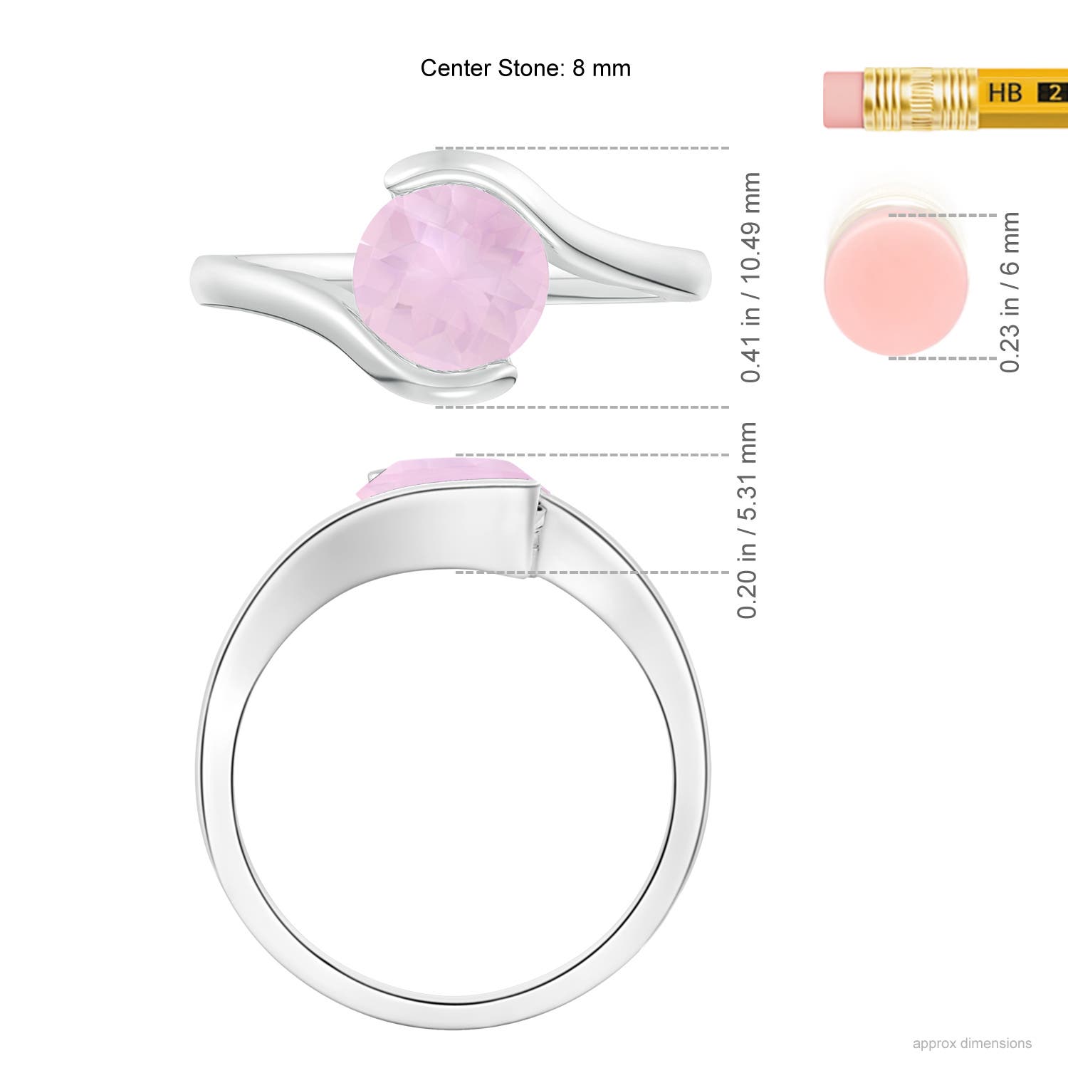 AAA - Rose Quartz / 1.7 CT / 14 KT White Gold