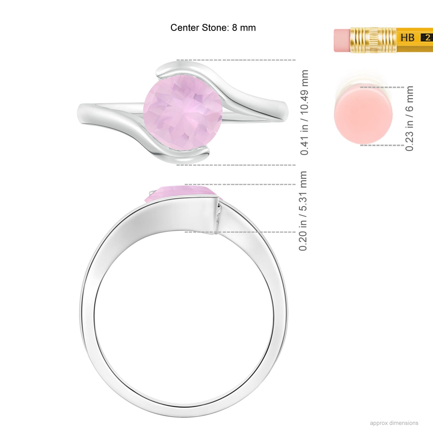 AAAA - Rose Quartz / 1.7 CT / 14 KT White Gold