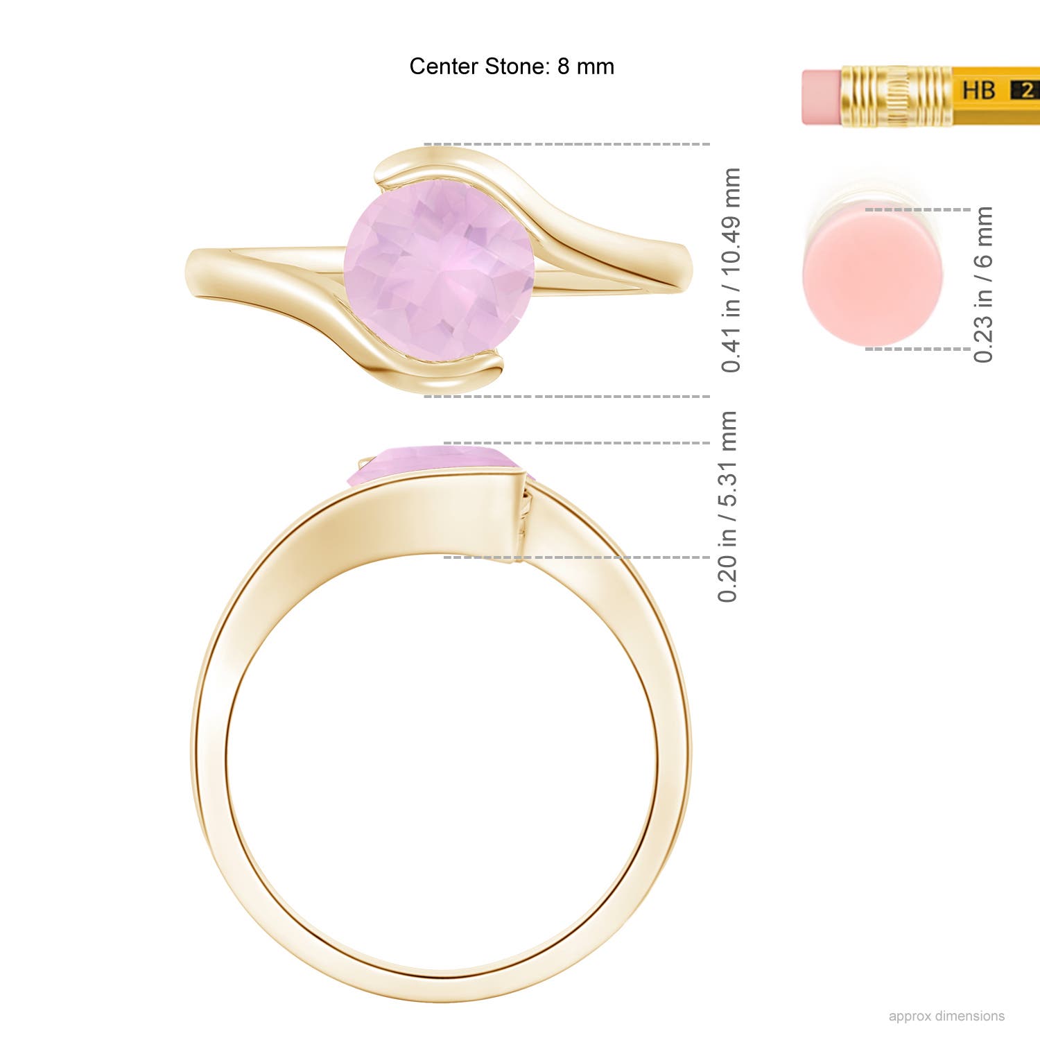 AAAA - Rose Quartz / 1.7 CT / 14 KT Yellow Gold