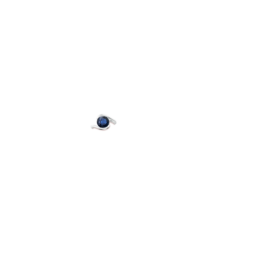 10mm AA Semi Bezel-Set Solitaire Round Blue Sapphire Bypass Ring in P950 Platinum hand