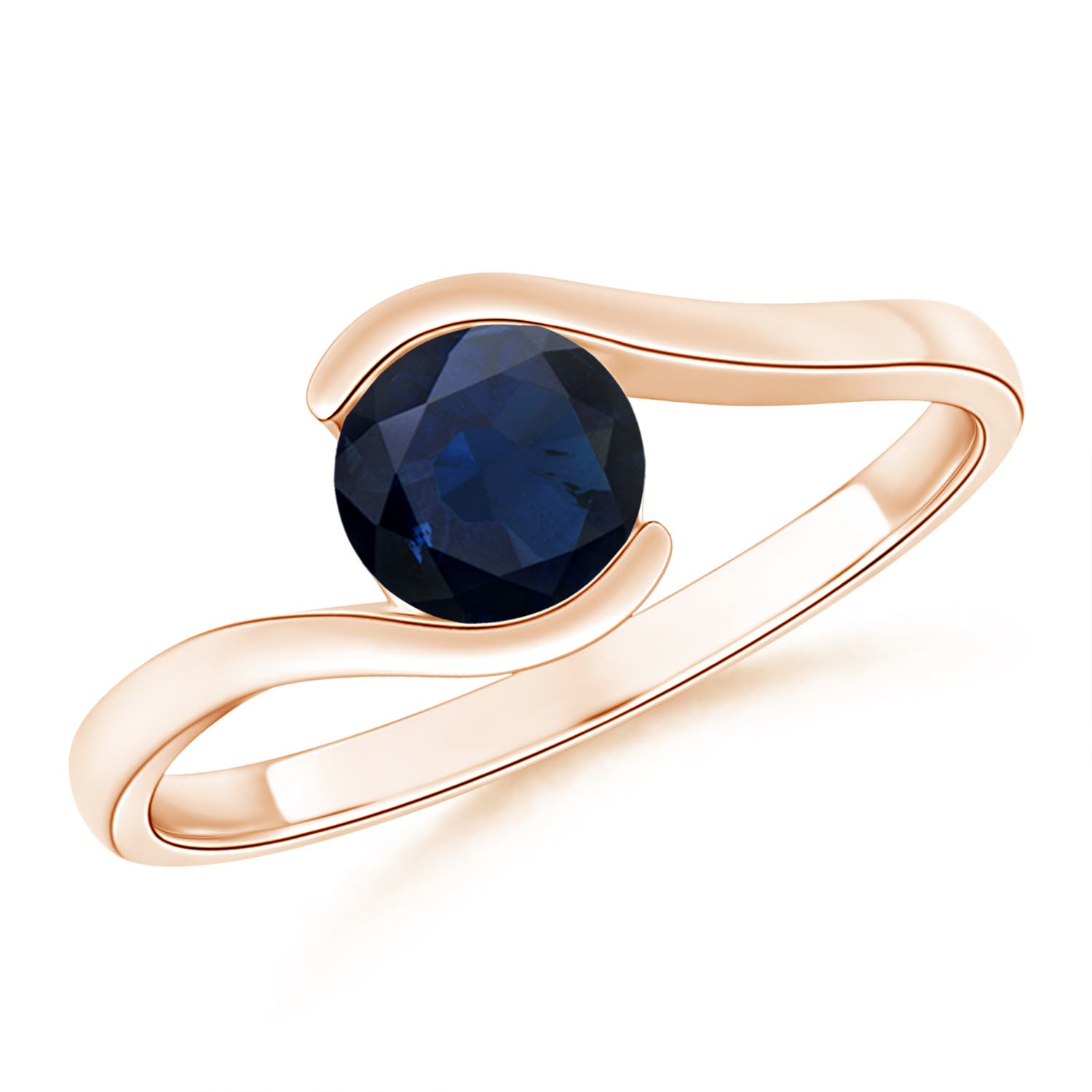 A - Blue Sapphire / 0.7 CT / 14 KT Rose Gold