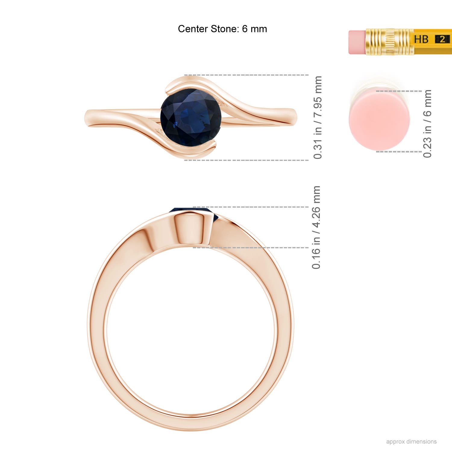 A - Blue Sapphire / 0.7 CT / 14 KT Rose Gold