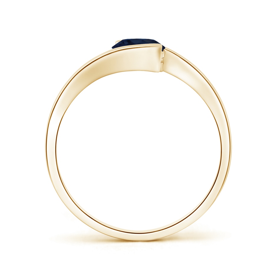 5.5mm A Semi Bezel-Set Solitaire Round Blue Sapphire Bypass Ring in Yellow Gold side 199
