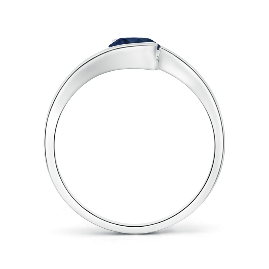 5.5mm AA Semi Bezel-Set Solitaire Round Blue Sapphire Bypass Ring in White Gold side 199