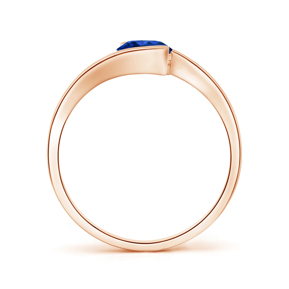 5.5mm AAAA Semi Bezel-Set Solitaire Round Blue Sapphire Bypass Ring in Rose Gold side 199