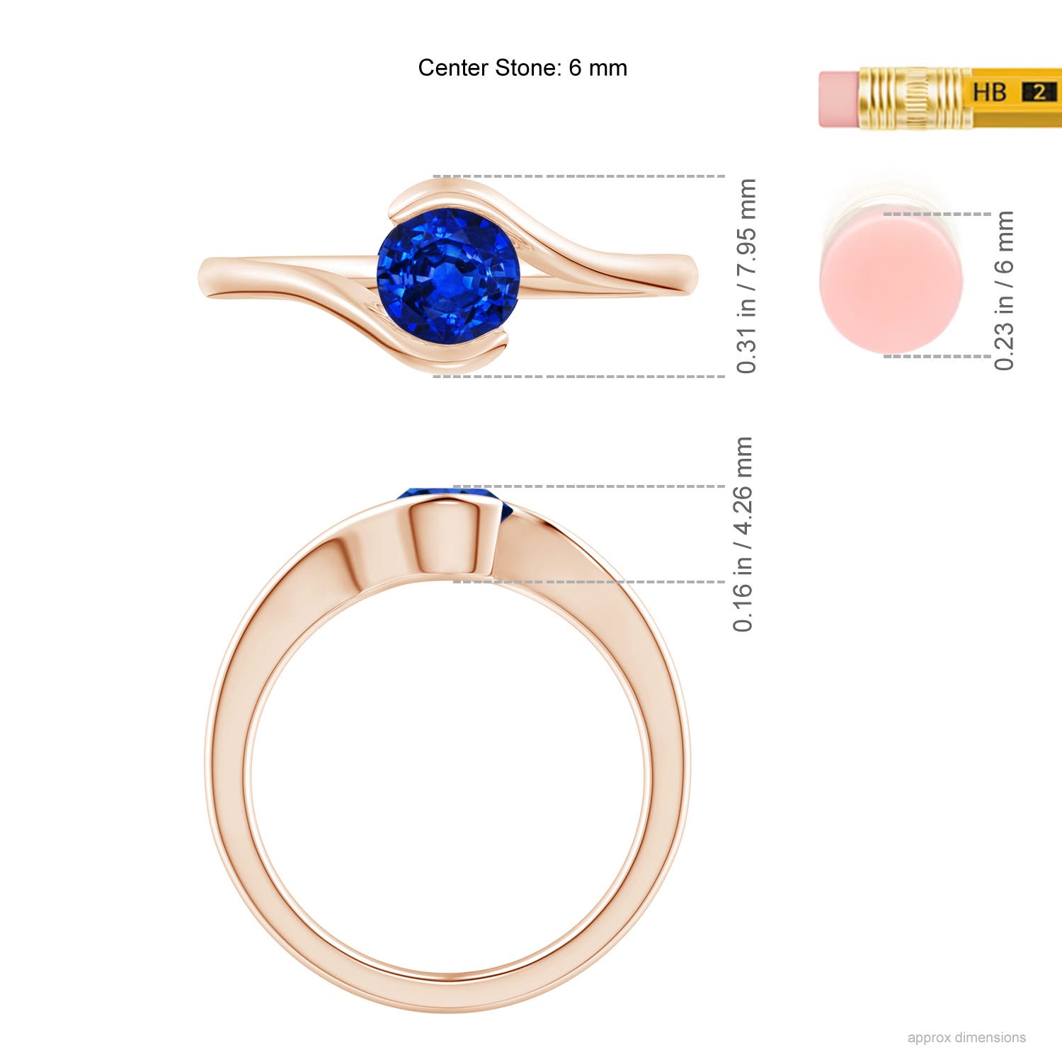 AAAA - Blue Sapphire / 0.7 CT / 14 KT Rose Gold