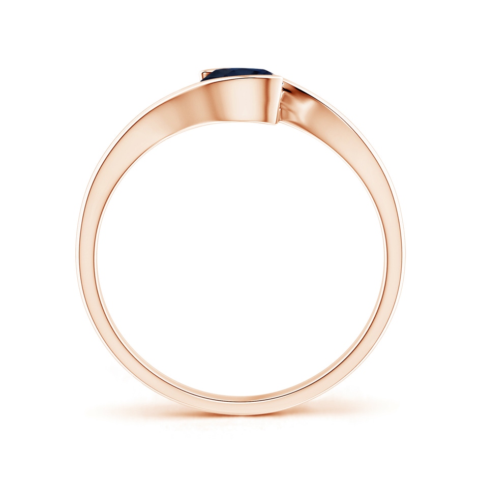 5mm A Semi Bezel-Set Solitaire Round Blue Sapphire Bypass Ring in Rose Gold side 199