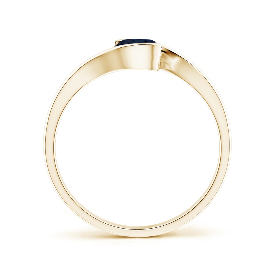 5mm A Semi Bezel-Set Solitaire Round Blue Sapphire Bypass Ring in Yellow Gold side 199