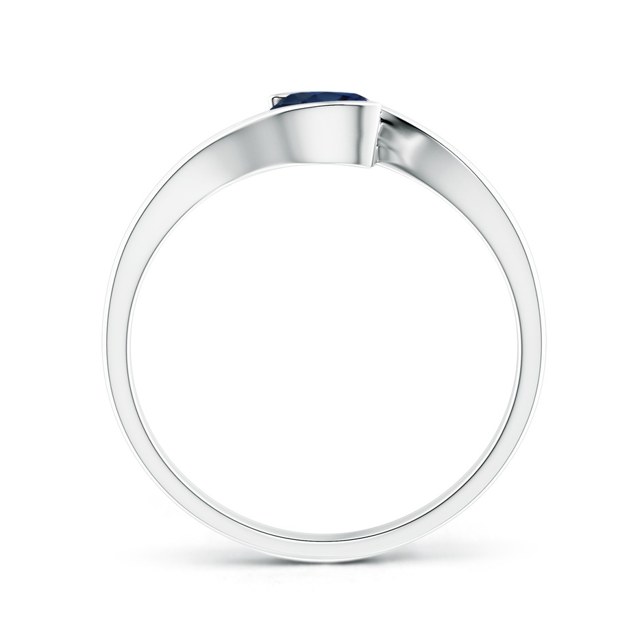 5mm AA Semi Bezel-Set Solitaire Round Blue Sapphire Bypass Ring in P950 Platinum side 199