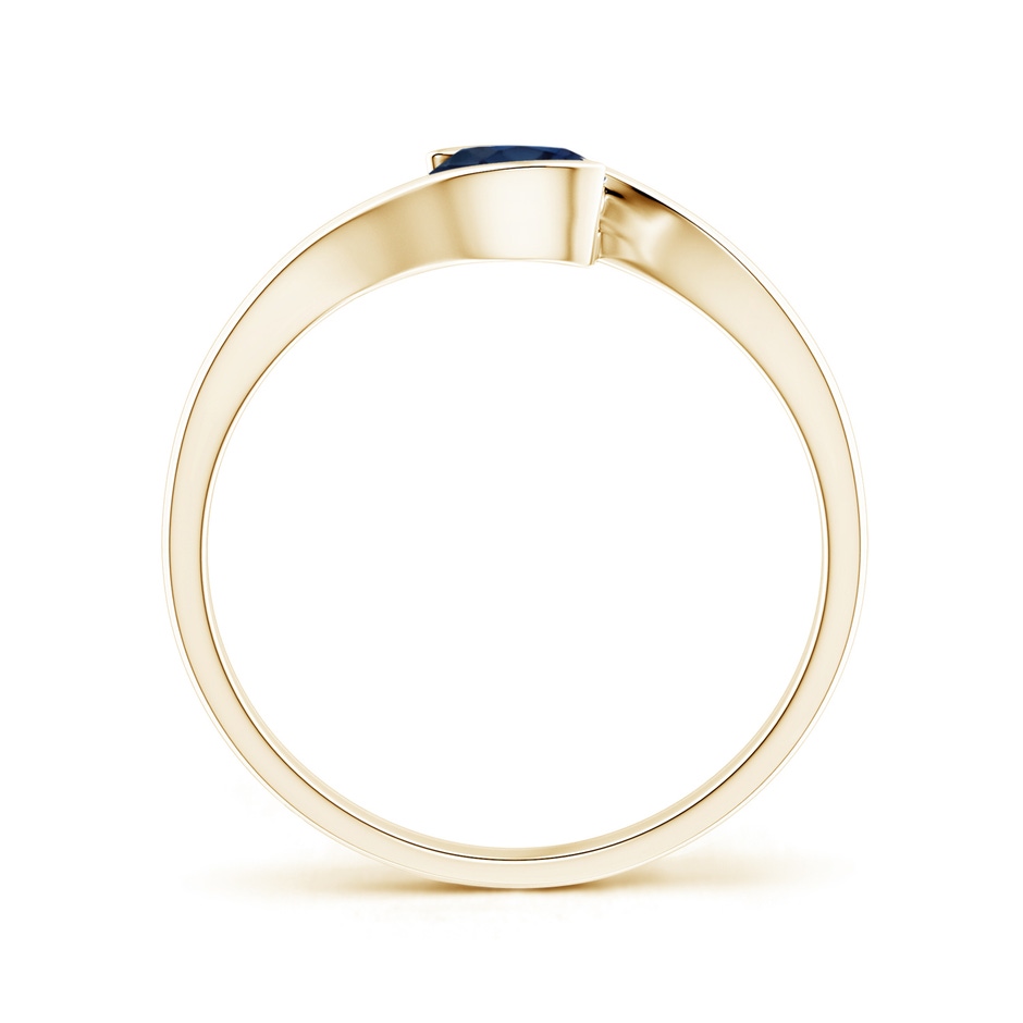 5mm AA Semi Bezel-Set Solitaire Round Blue Sapphire Bypass Ring in Yellow Gold side 199