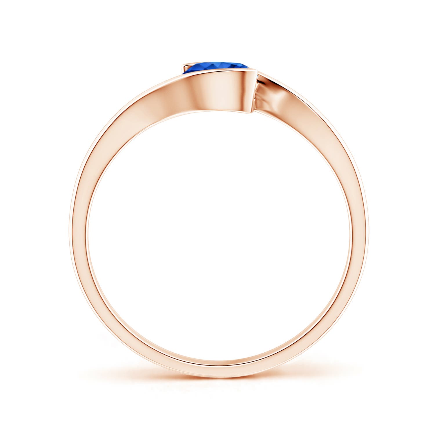 AAAA - Blue Sapphire / 0.6 CT / 14 KT Rose Gold