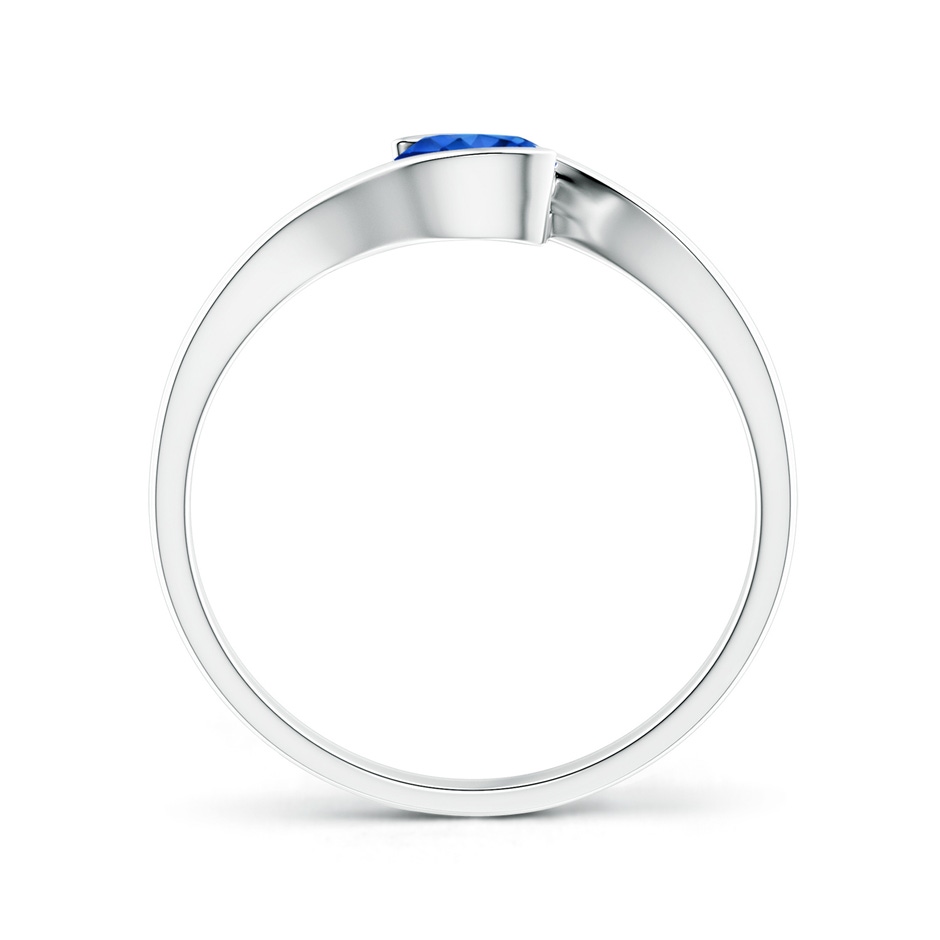 5mm AAAA Semi Bezel-Set Solitaire Round Blue Sapphire Bypass Ring in White Gold side 199