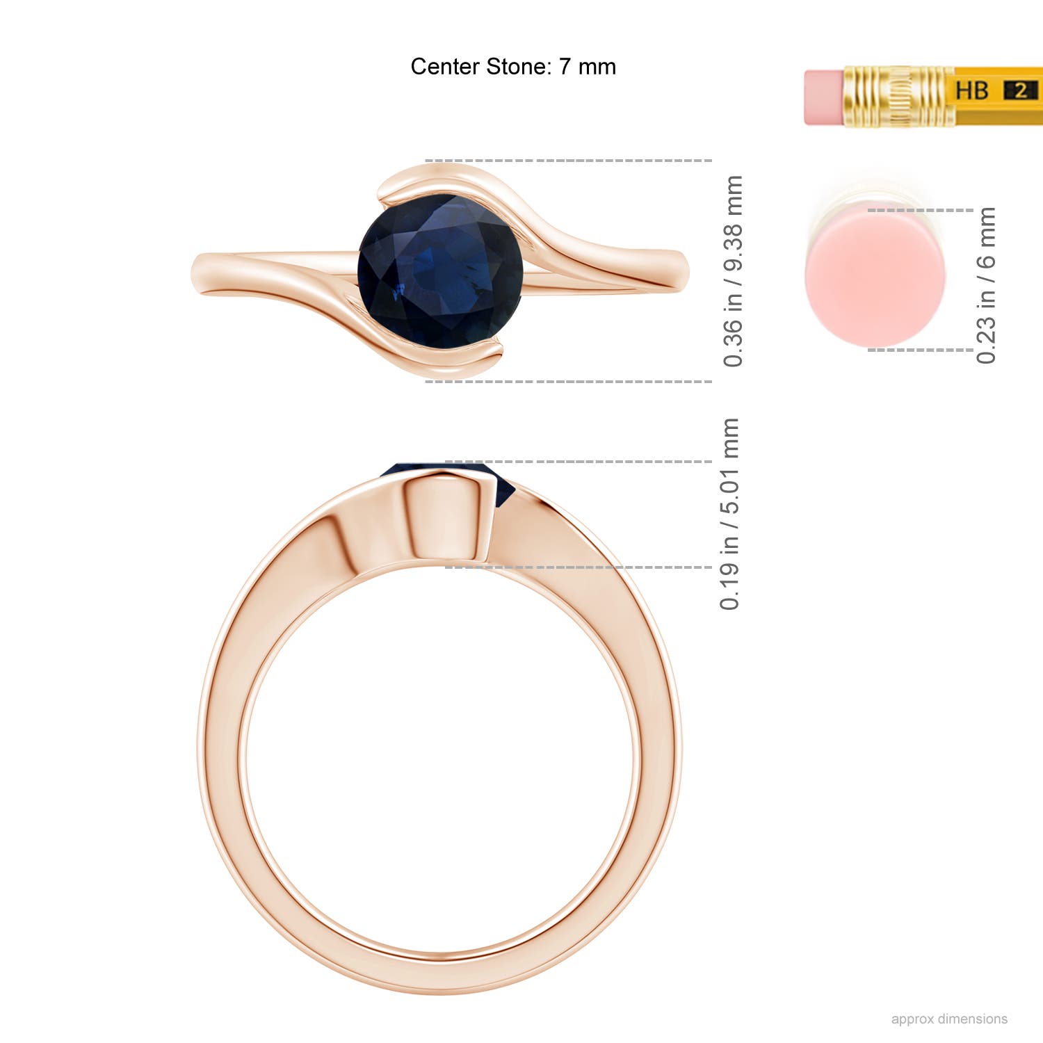 A - Blue Sapphire / 1.2 CT / 14 KT Rose Gold