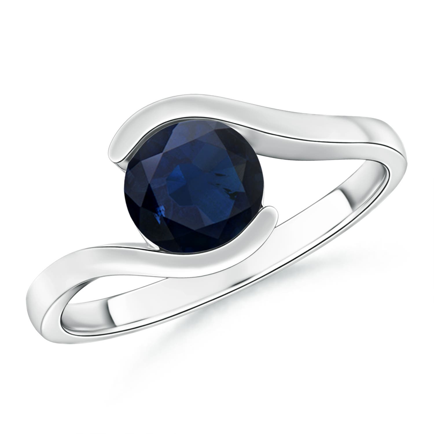 A - Blue Sapphire / 1.2 CT / 14 KT White Gold