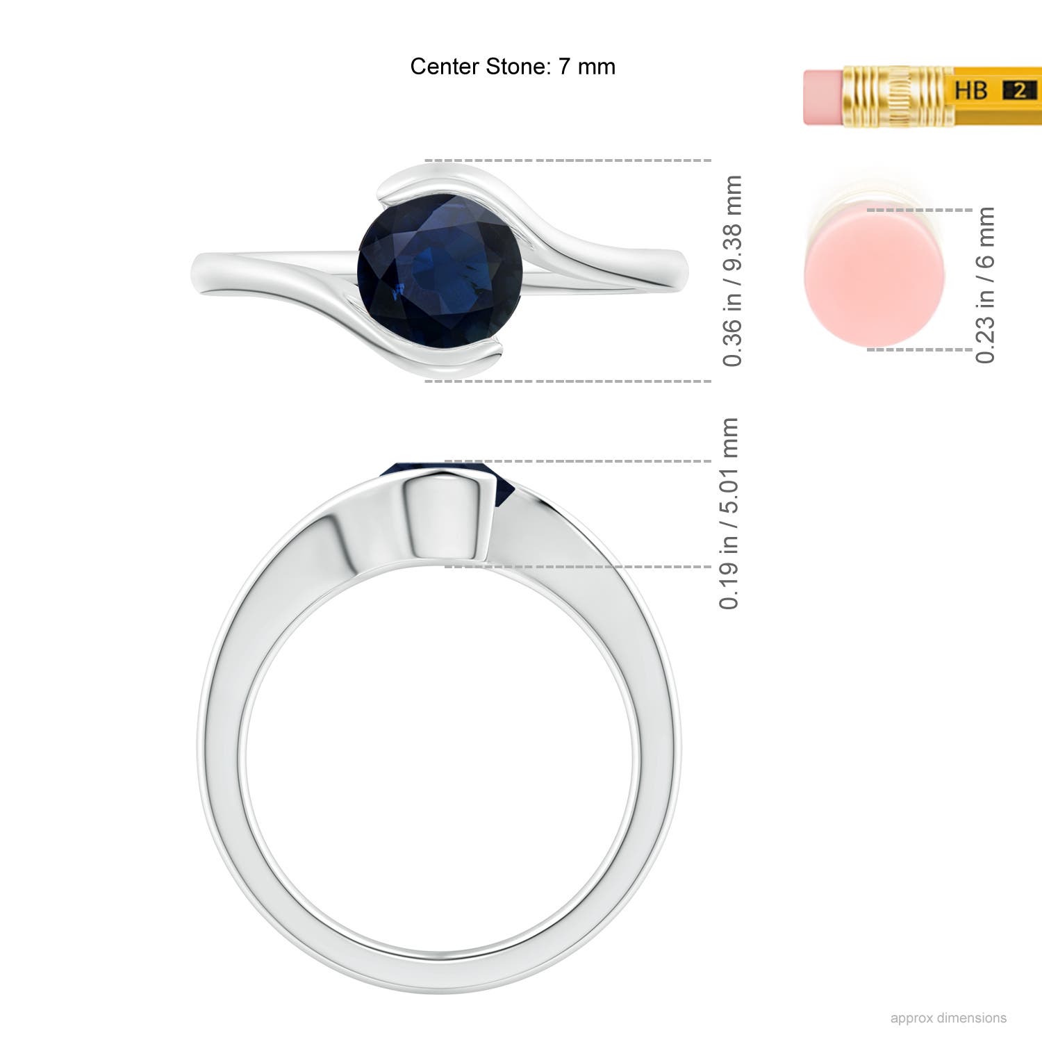 A - Blue Sapphire / 1.2 CT / 14 KT White Gold