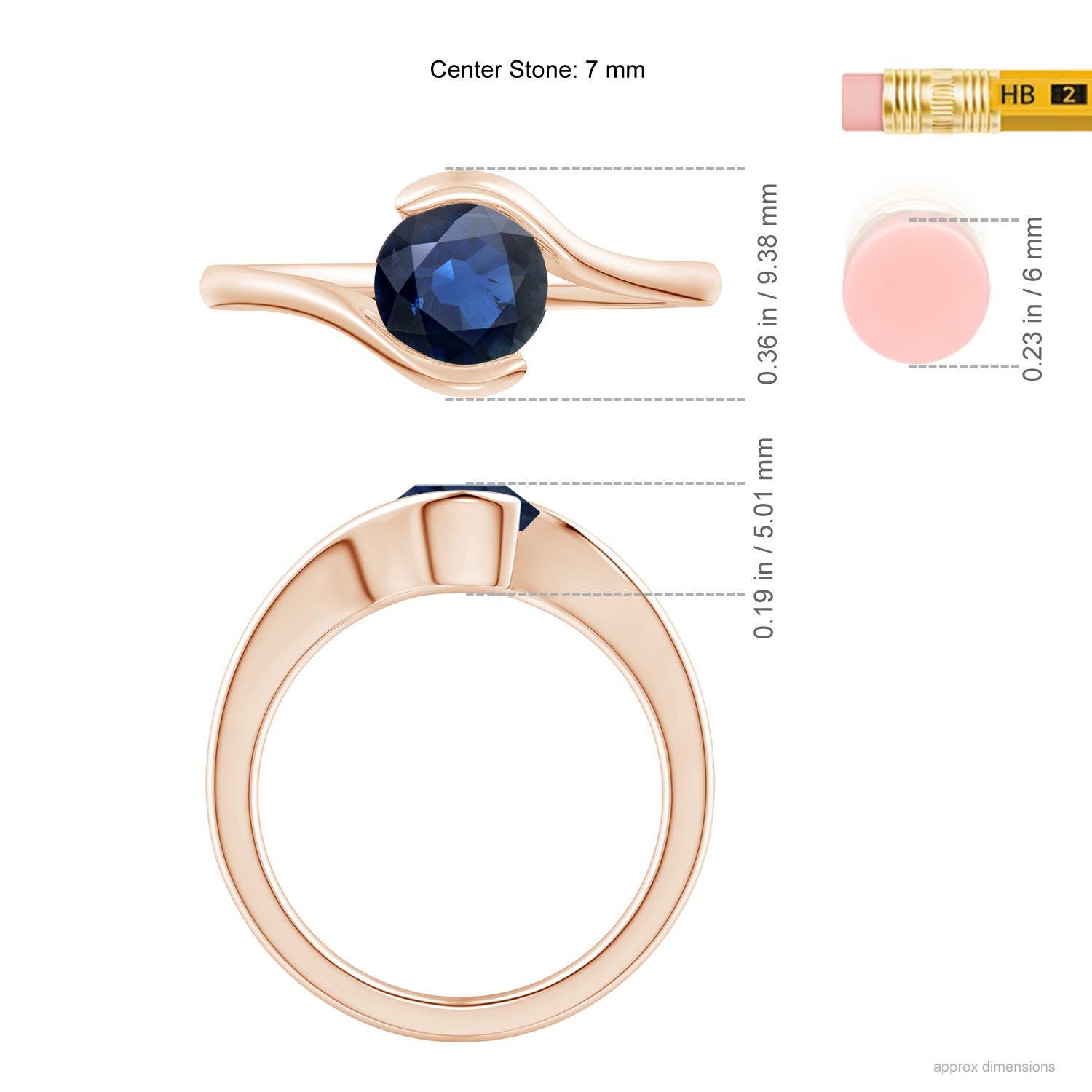 AA - Blue Sapphire / 1.2 CT / 14 KT Rose Gold