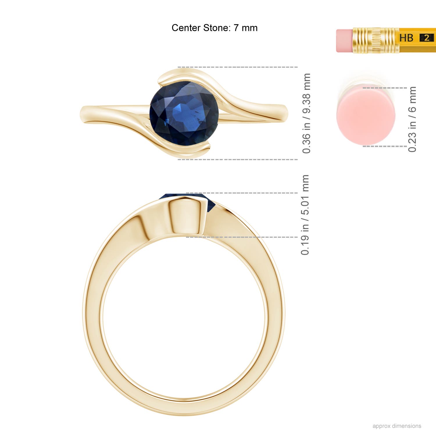 AA - Blue Sapphire / 1.2 CT / 14 KT Yellow Gold