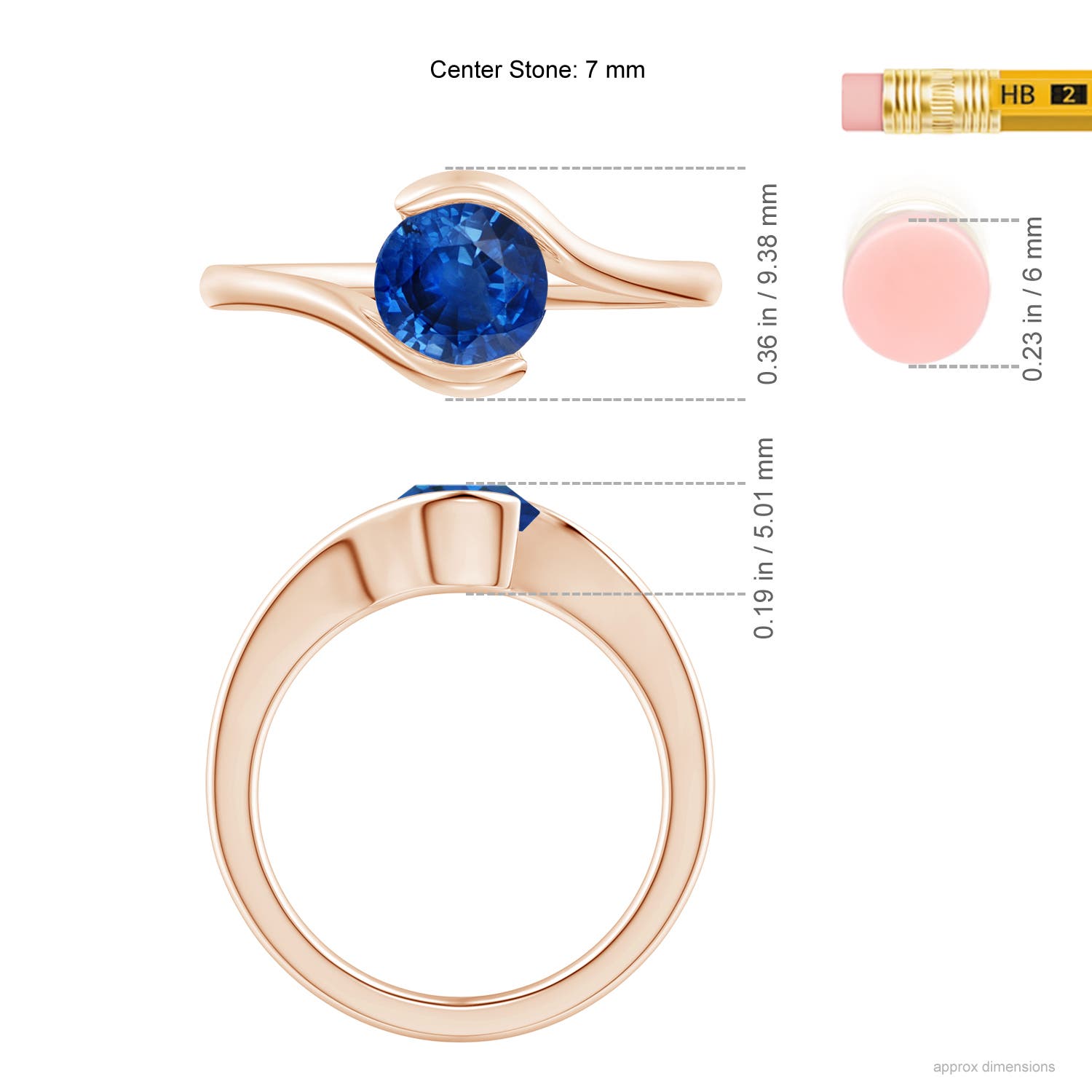 AAA - Blue Sapphire / 1.2 CT / 14 KT Rose Gold