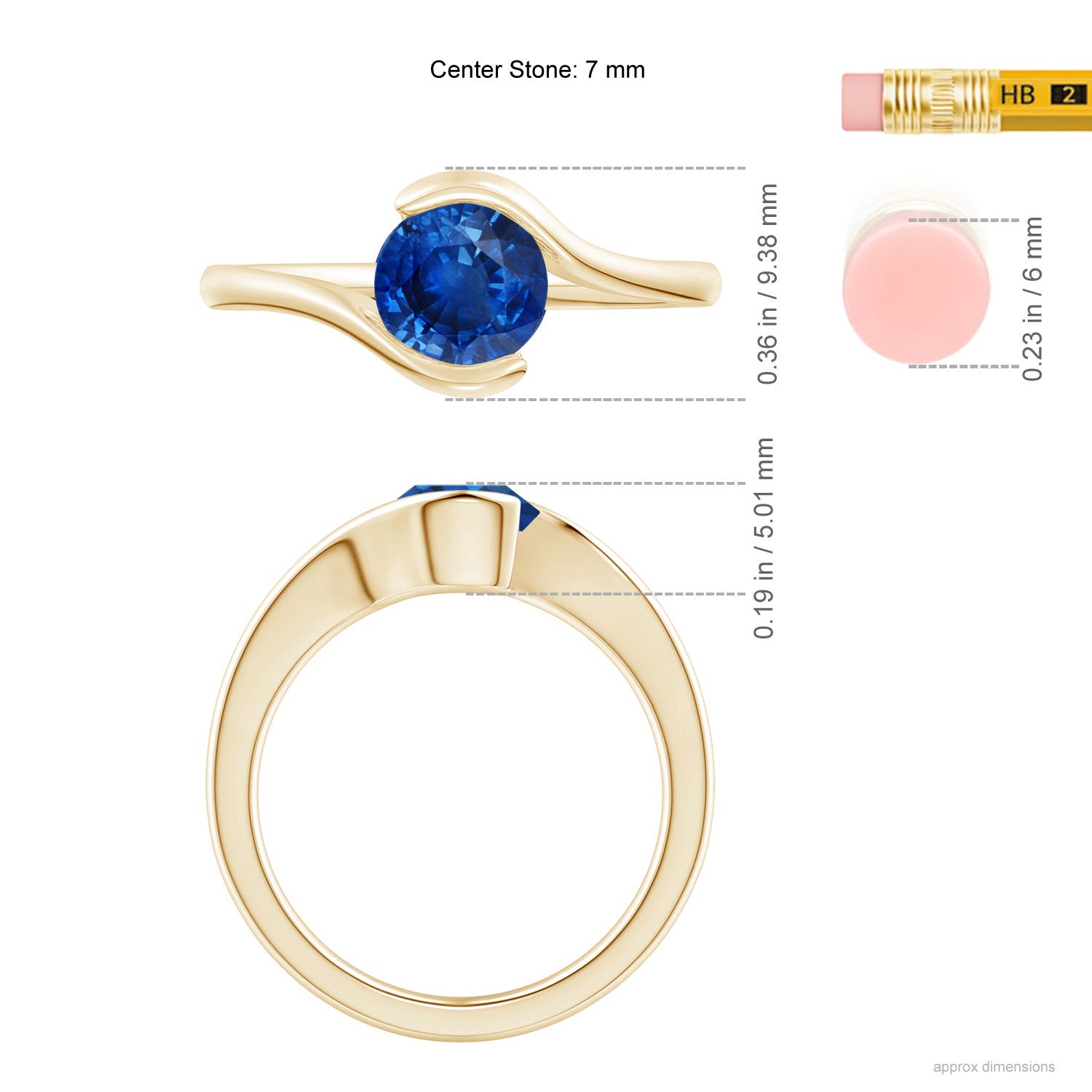 AAA - Blue Sapphire / 1.2 CT / 14 KT Yellow Gold