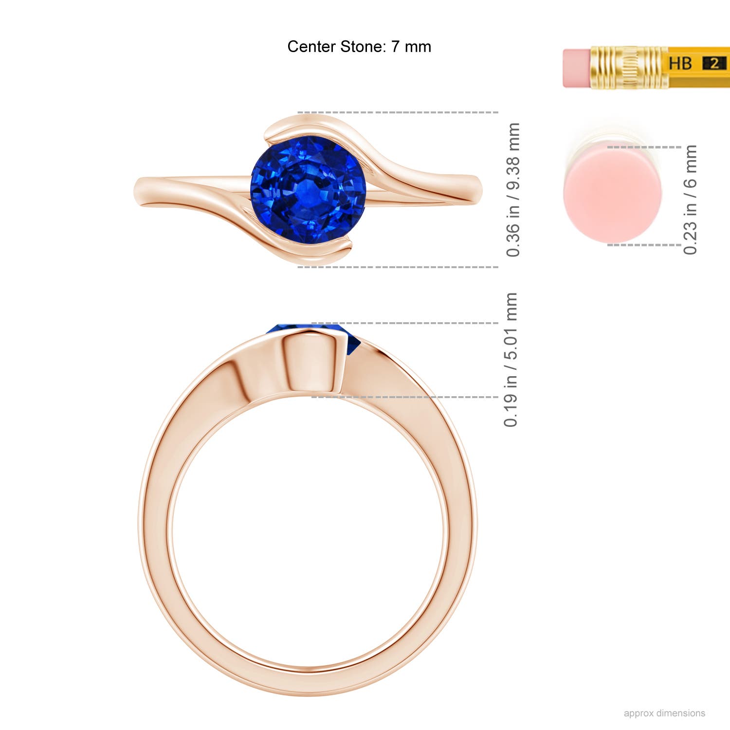 AAAA - Blue Sapphire / 1.2 CT / 14 KT Rose Gold