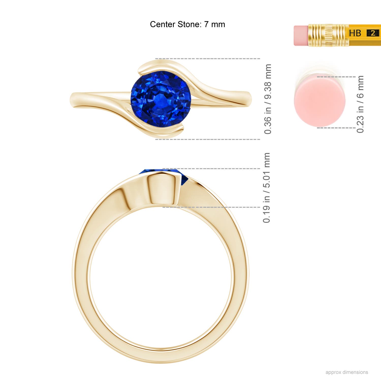 AAAA - Blue Sapphire / 1.2 CT / 14 KT Yellow Gold