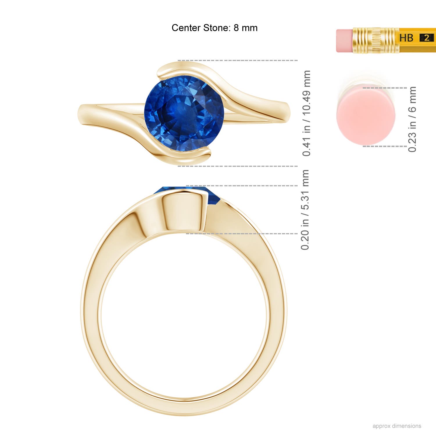 AAA - Blue Sapphire / 1.7 CT / 14 KT Yellow Gold