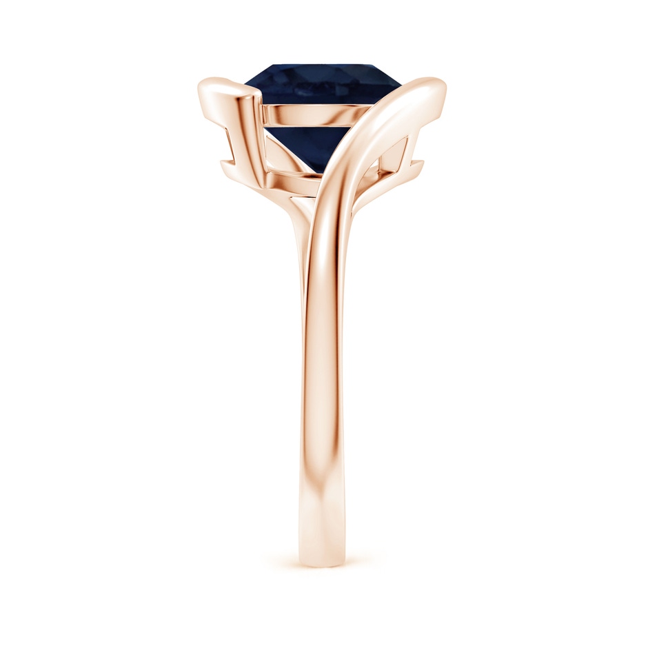 9mm A Semi Bezel-Set Solitaire Round Blue Sapphire Bypass Ring in Rose Gold side 299