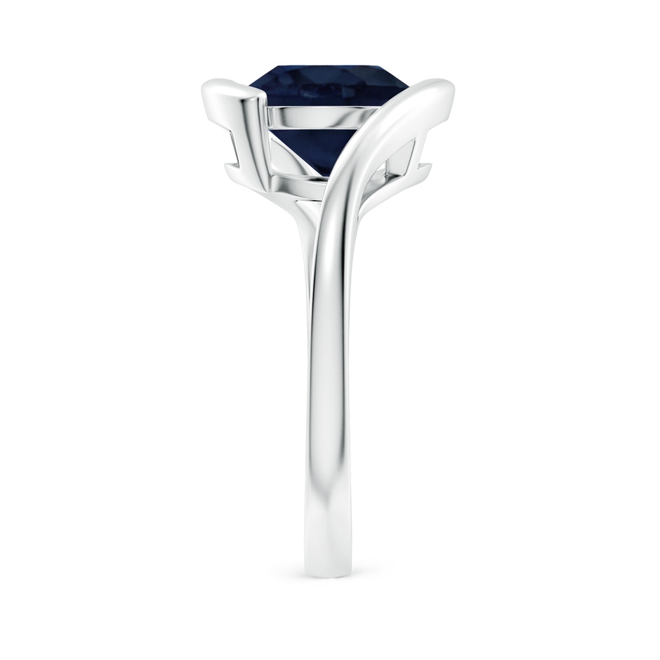 9mm A Semi Bezel-Set Solitaire Round Blue Sapphire Bypass Ring in White Gold side 299
