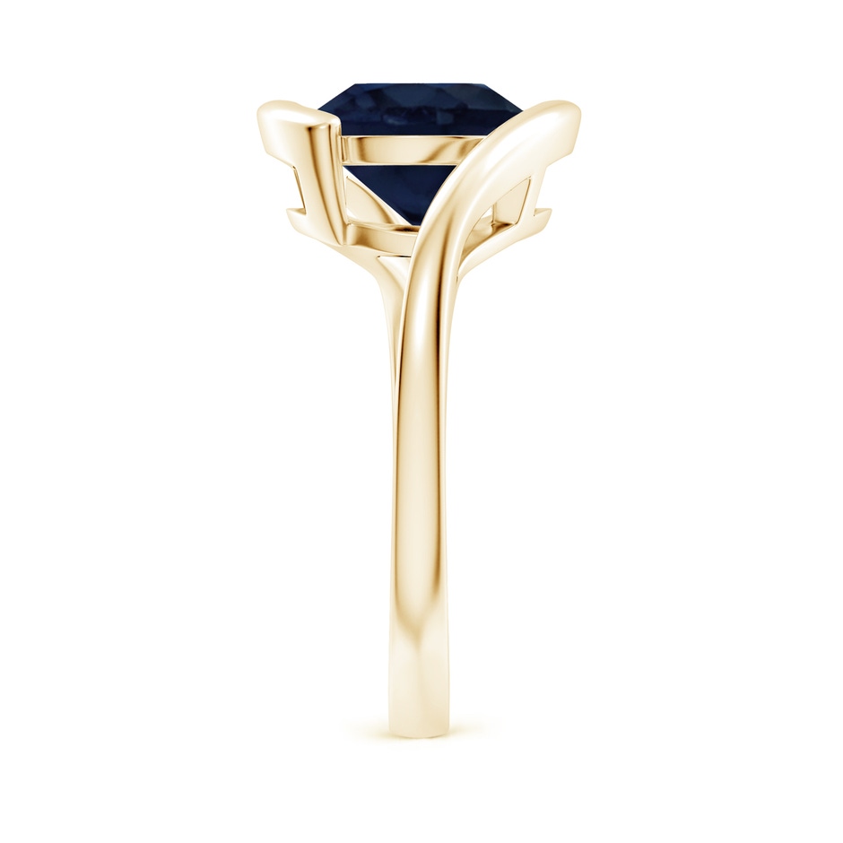 9mm A Semi Bezel-Set Solitaire Round Blue Sapphire Bypass Ring in Yellow Gold side 299
