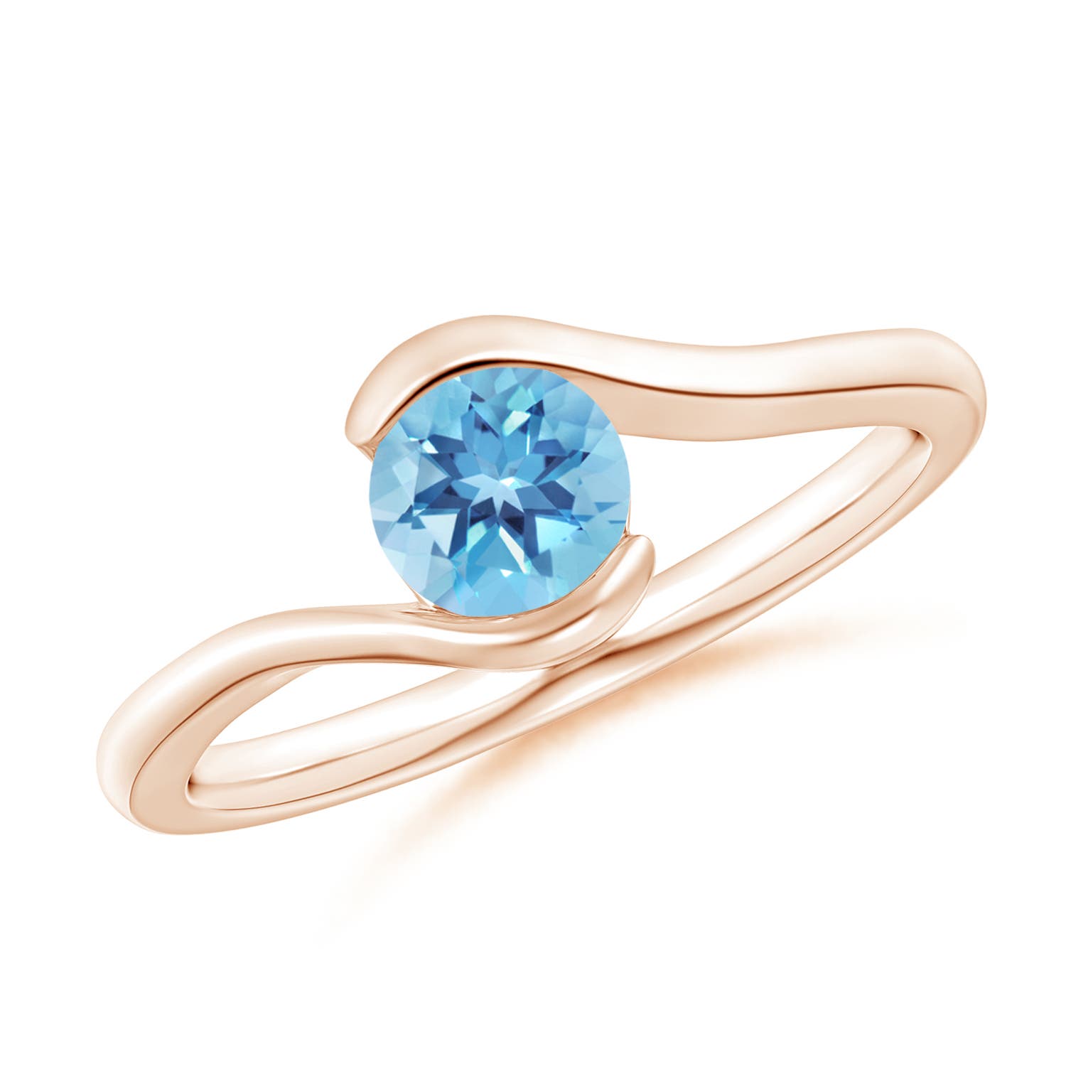 A - Swiss Blue Topaz / 0.6 CT / 14 KT Rose Gold