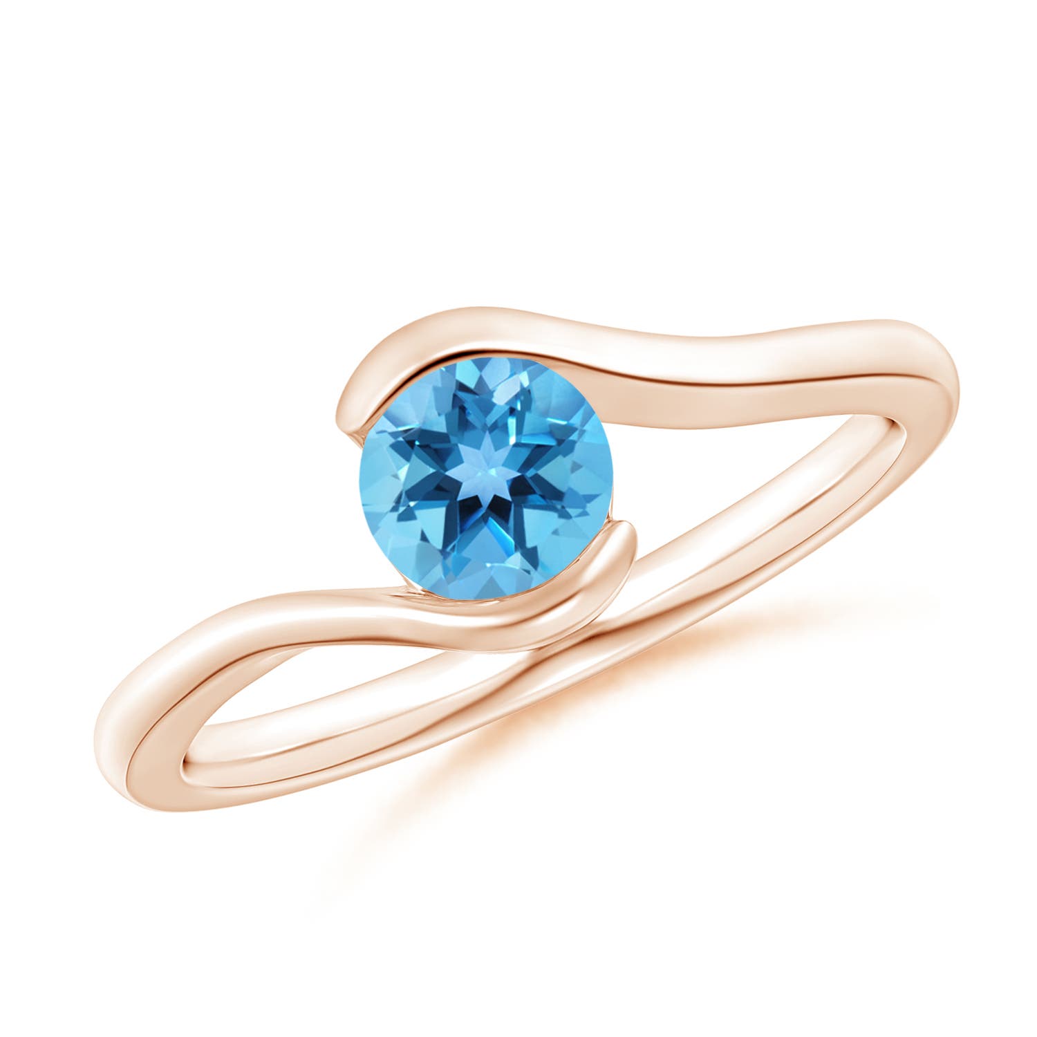 AA - Swiss Blue Topaz / 0.6 CT / 14 KT Rose Gold