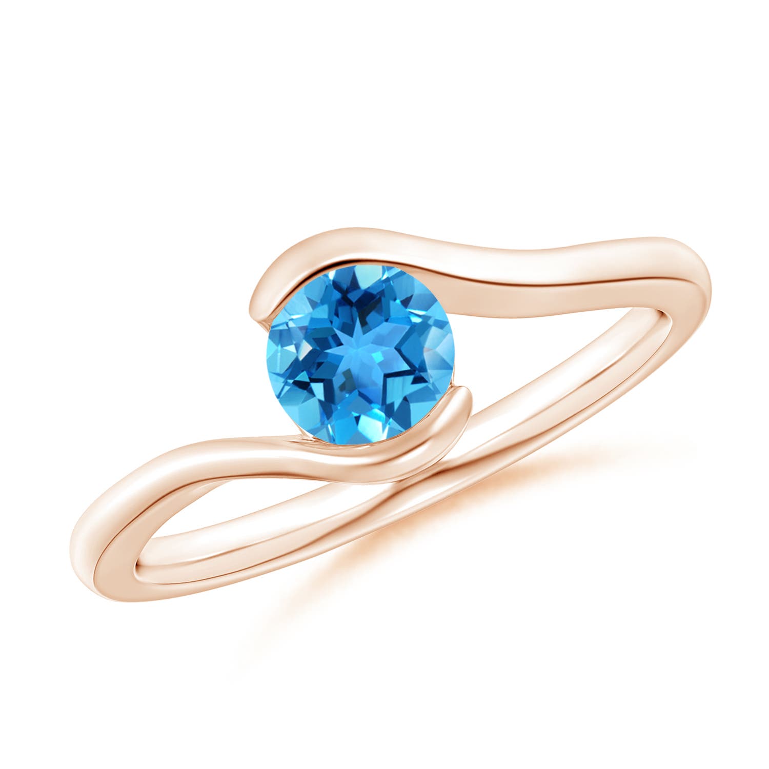 AAA - Swiss Blue Topaz / 0.6 CT / 14 KT Rose Gold