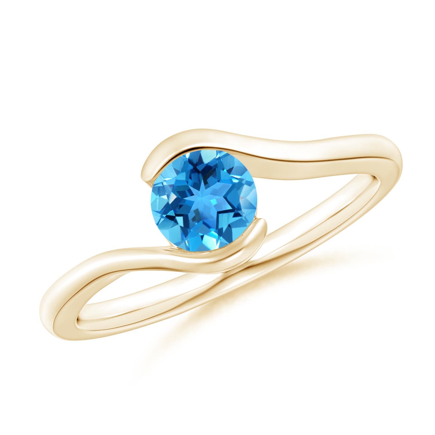 AAA - Swiss Blue Topaz / 0.6 CT / 14 KT Yellow Gold