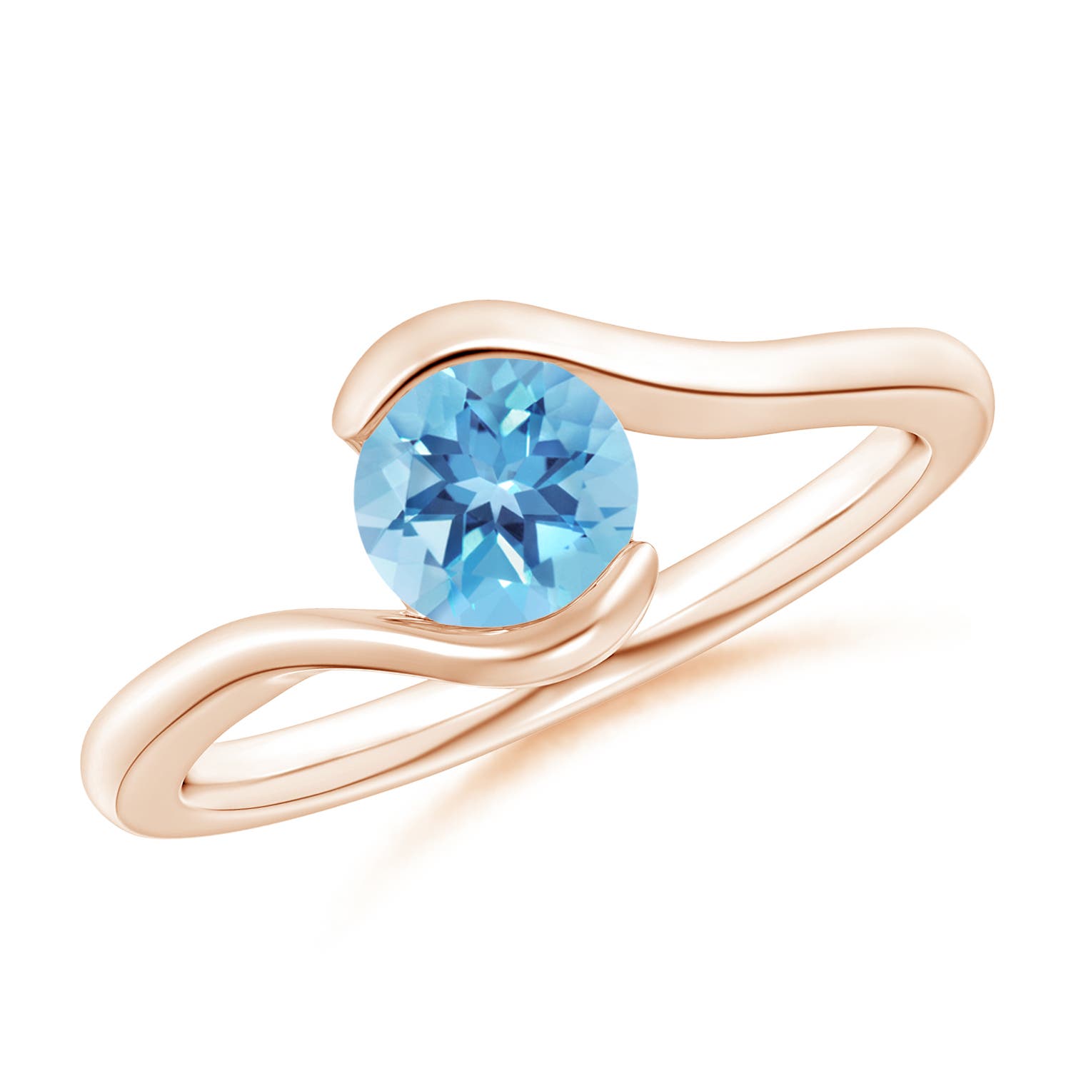 A - Swiss Blue Topaz / 0.95 CT / 14 KT Rose Gold