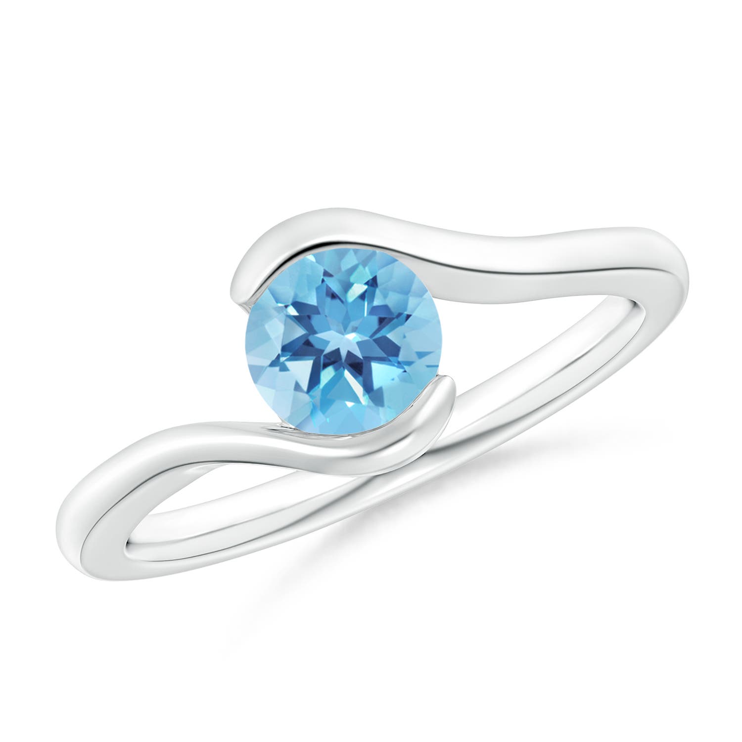 A - Swiss Blue Topaz / 0.95 CT / 14 KT White Gold