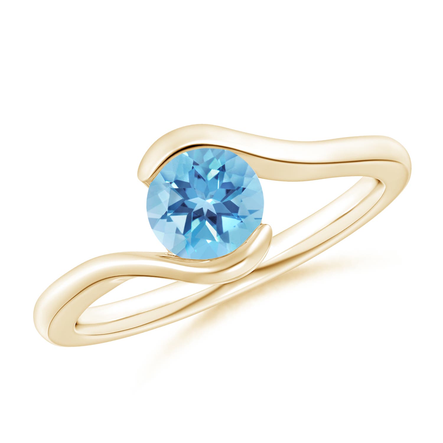 A - Swiss Blue Topaz / 0.95 CT / 14 KT Yellow Gold