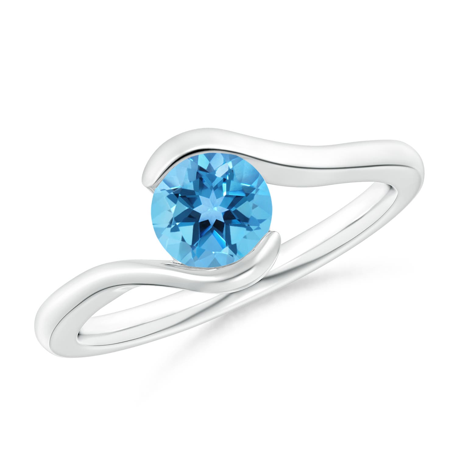 AA - Swiss Blue Topaz / 0.95 CT / 14 KT White Gold