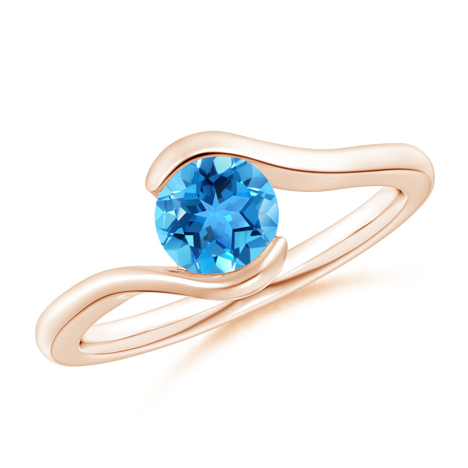 AAA - Swiss Blue Topaz / 0.95 CT / 14 KT Rose Gold