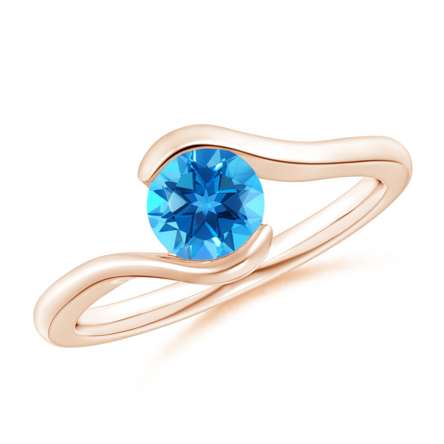 AAAA - Swiss Blue Topaz / 0.95 CT / 14 KT Rose Gold