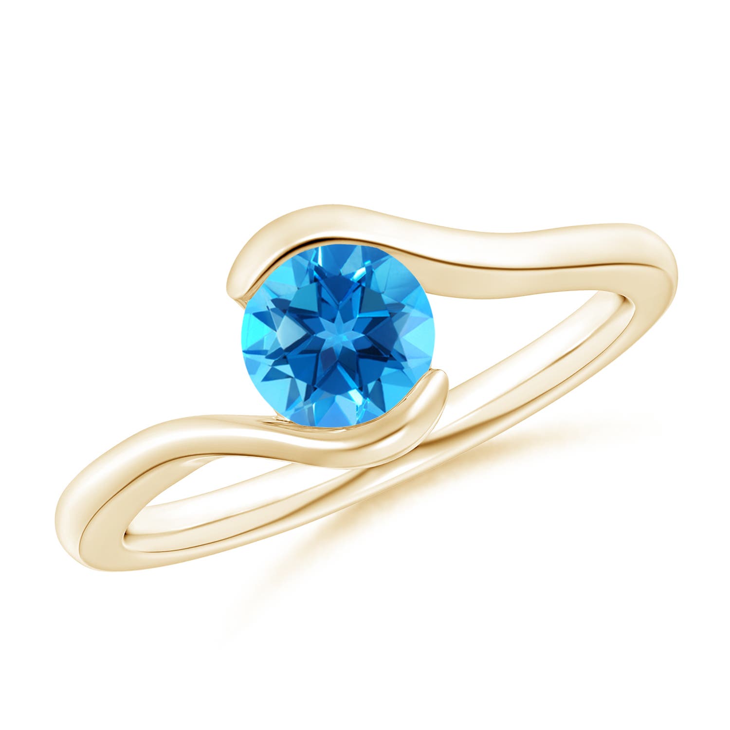 AAAA - Swiss Blue Topaz / 0.95 CT / 14 KT Yellow Gold