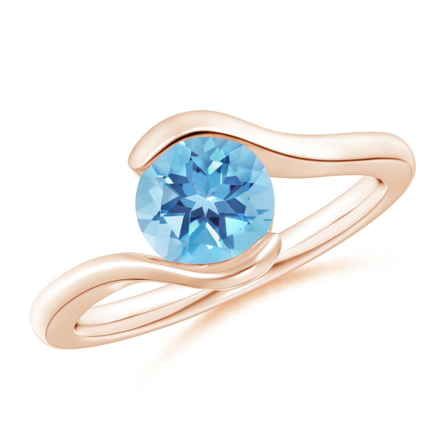 A - Swiss Blue Topaz / 1.55 CT / 14 KT Rose Gold