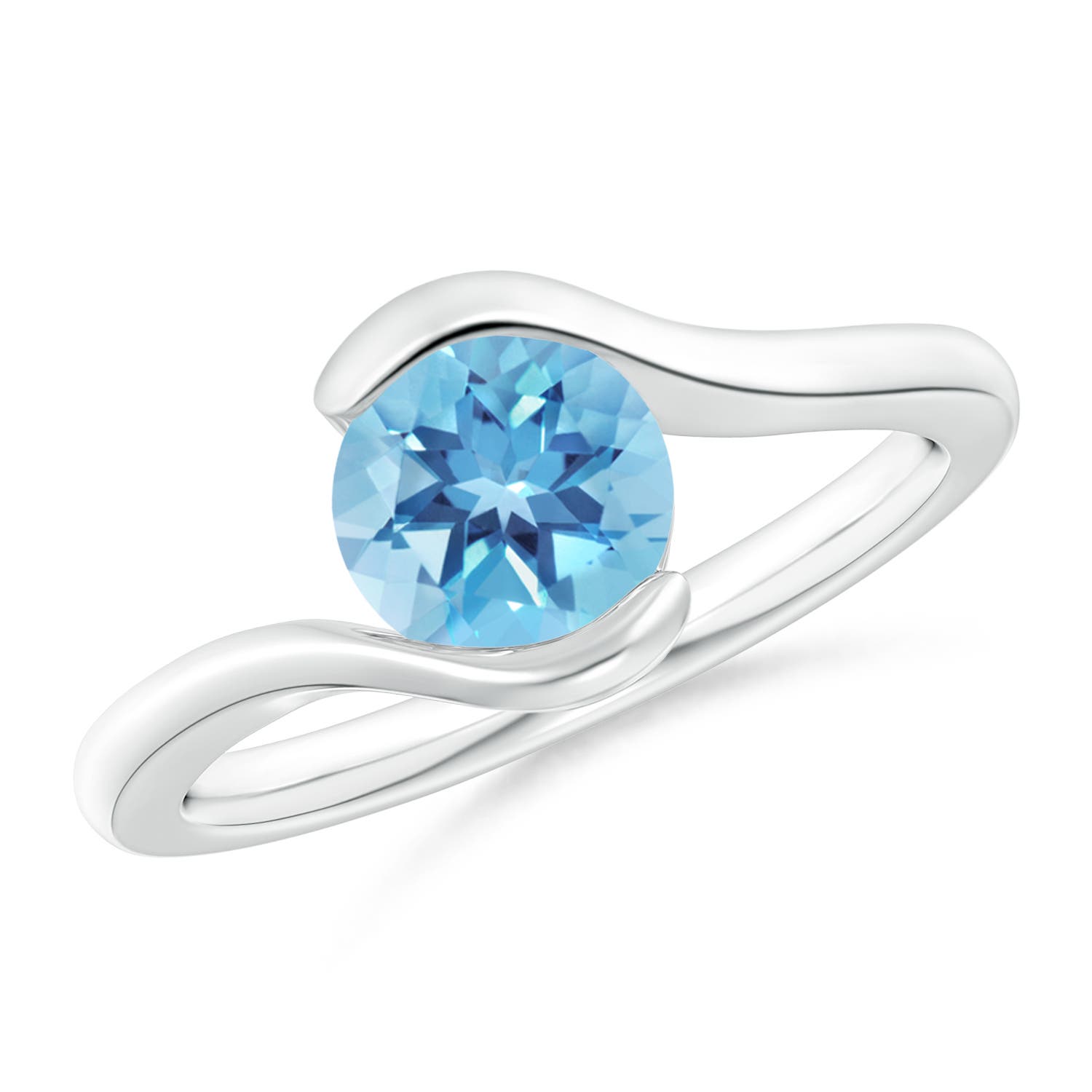 A - Swiss Blue Topaz / 1.55 CT / 14 KT White Gold