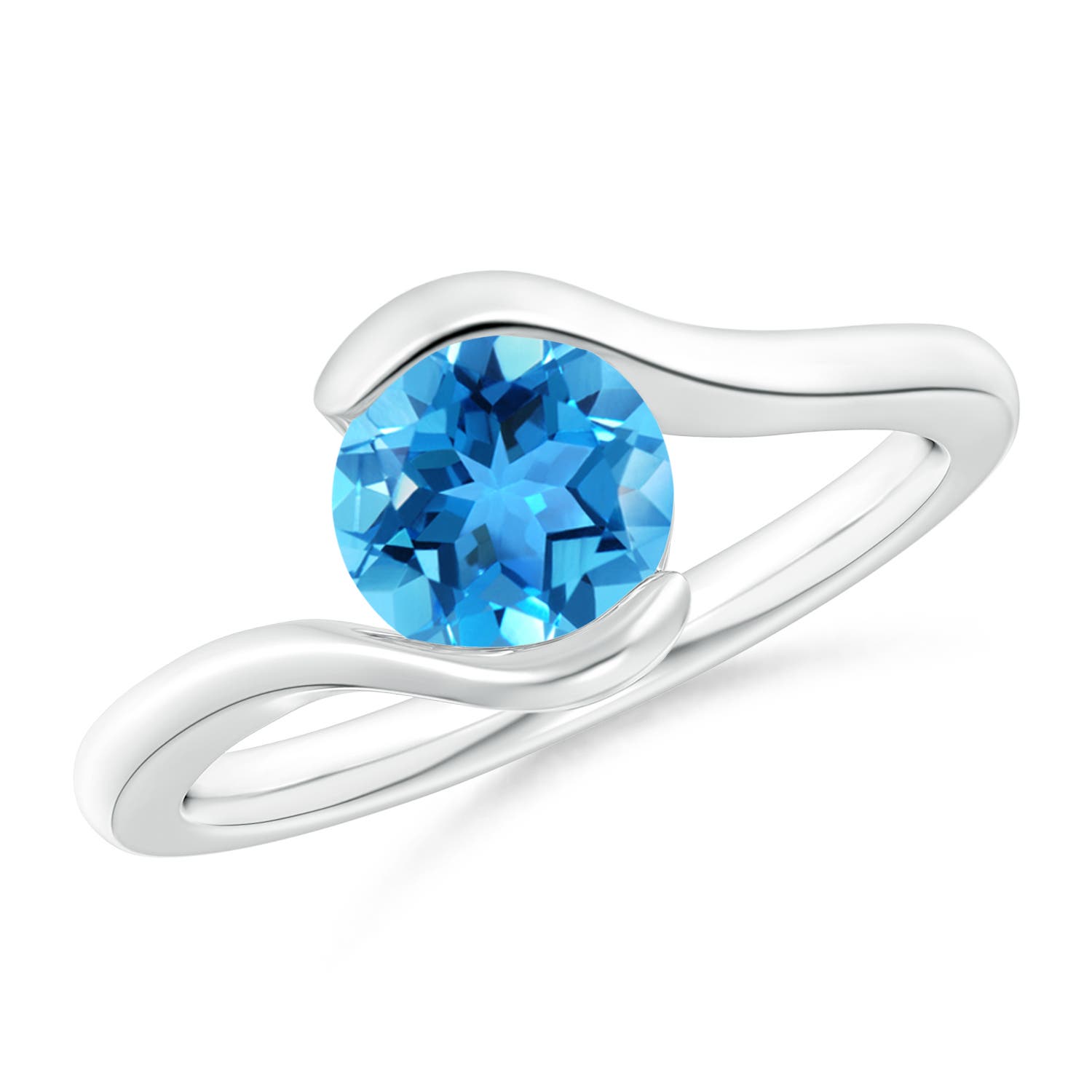 AAA - Swiss Blue Topaz / 1.55 CT / 14 KT White Gold