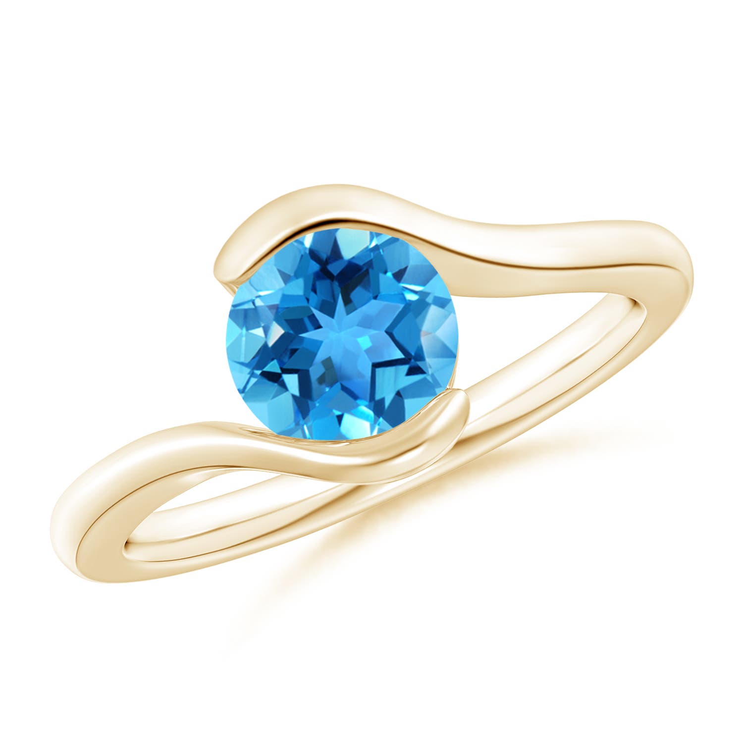 AAA - Swiss Blue Topaz / 1.55 CT / 14 KT Yellow Gold