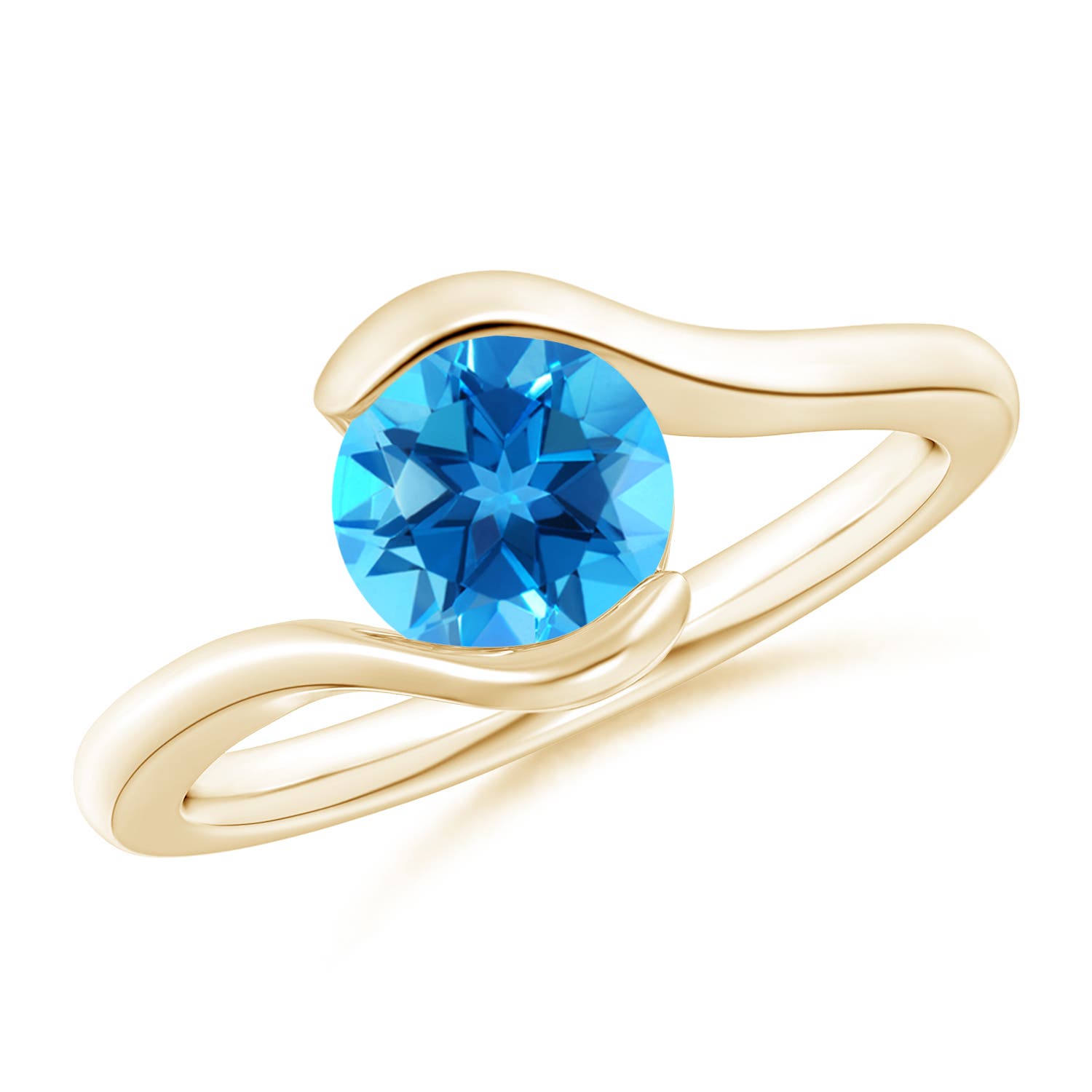 AAAA - Swiss Blue Topaz / 1.55 CT / 14 KT Yellow Gold