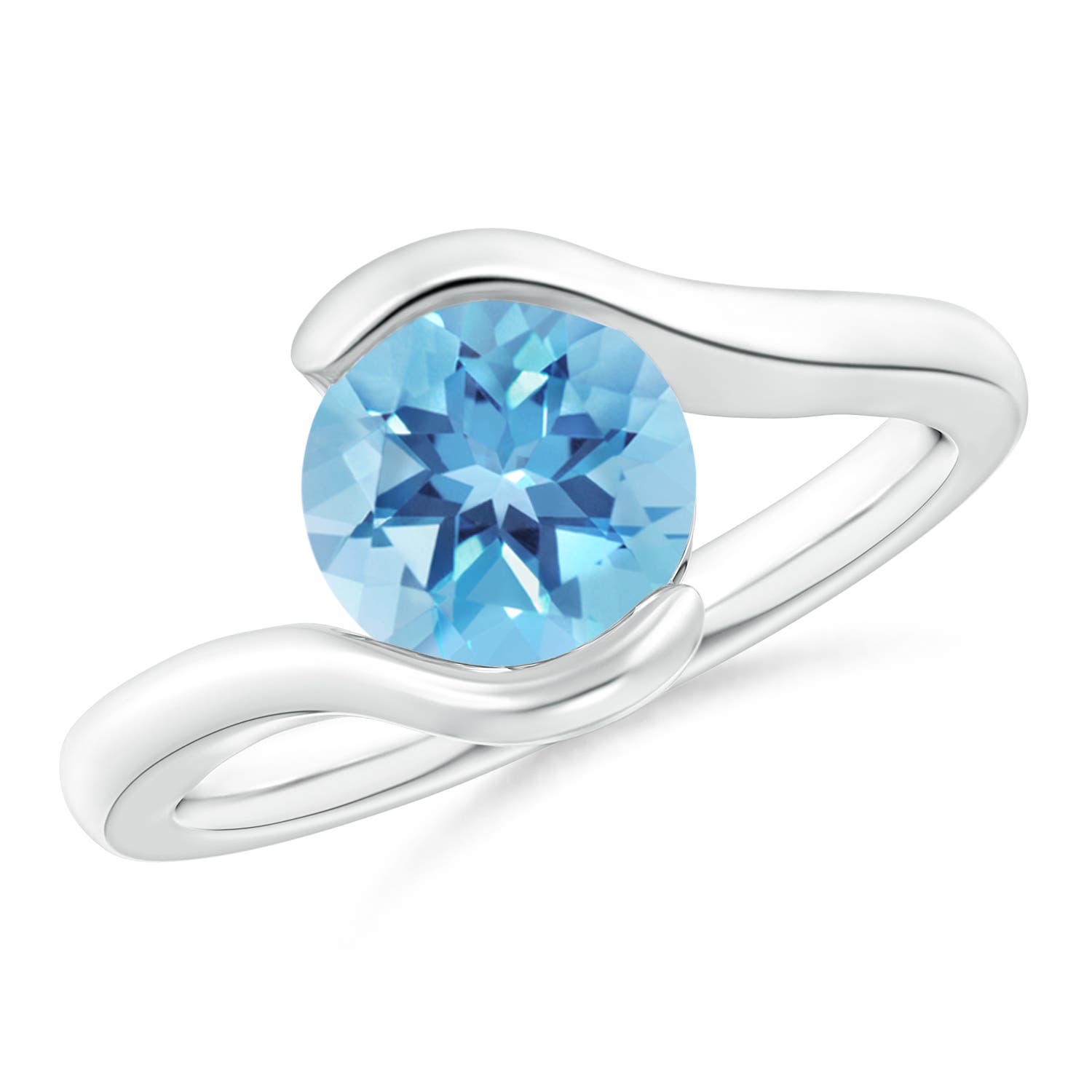 A - Swiss Blue Topaz / 2.35 CT / 14 KT White Gold